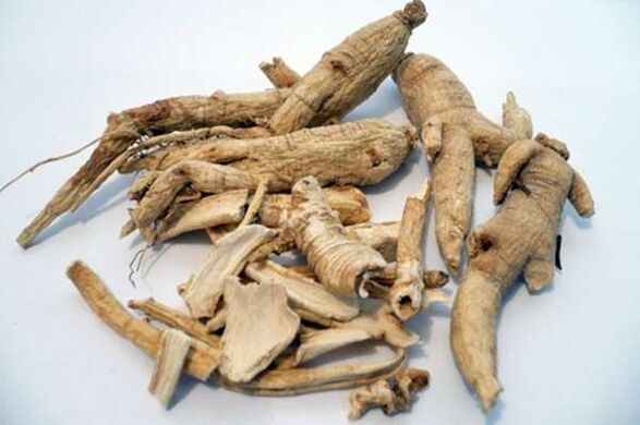 Racine de ginseng pour augmenter la puissance.
